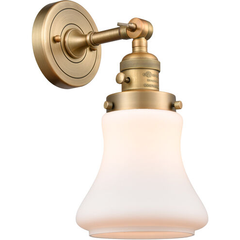 Franklin Restoration Bellmont 1 Light 7 inch Brushed Brass Sconce Wall Light in Matte White Glass, Franklin Restoration
