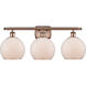 Ballston Farmhouse Chicken Wire 3 Light 26 inch Antique Copper Bath Vanity Light Wall Light, Ballston
