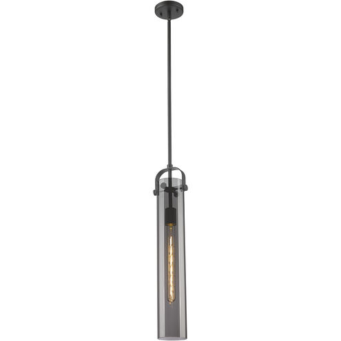 Downtown Urban Pilaster 1 Light 5 inch Matte Black Pendant Ceiling Light in Plated Smoke