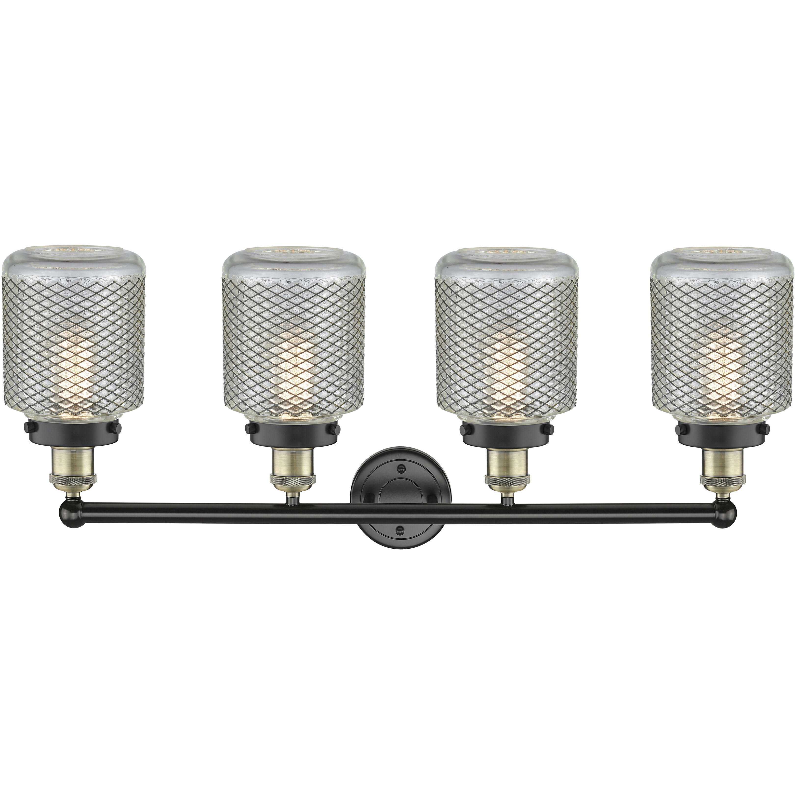 Stanton 4 Light 33 inch Black Antique Brass Bath Vanity Light Wall Light
