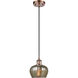 Ballston Fenton 1 Light 7 inch Antique Copper Mini Pendant Ceiling Light in Mercury Glass, Ballston
