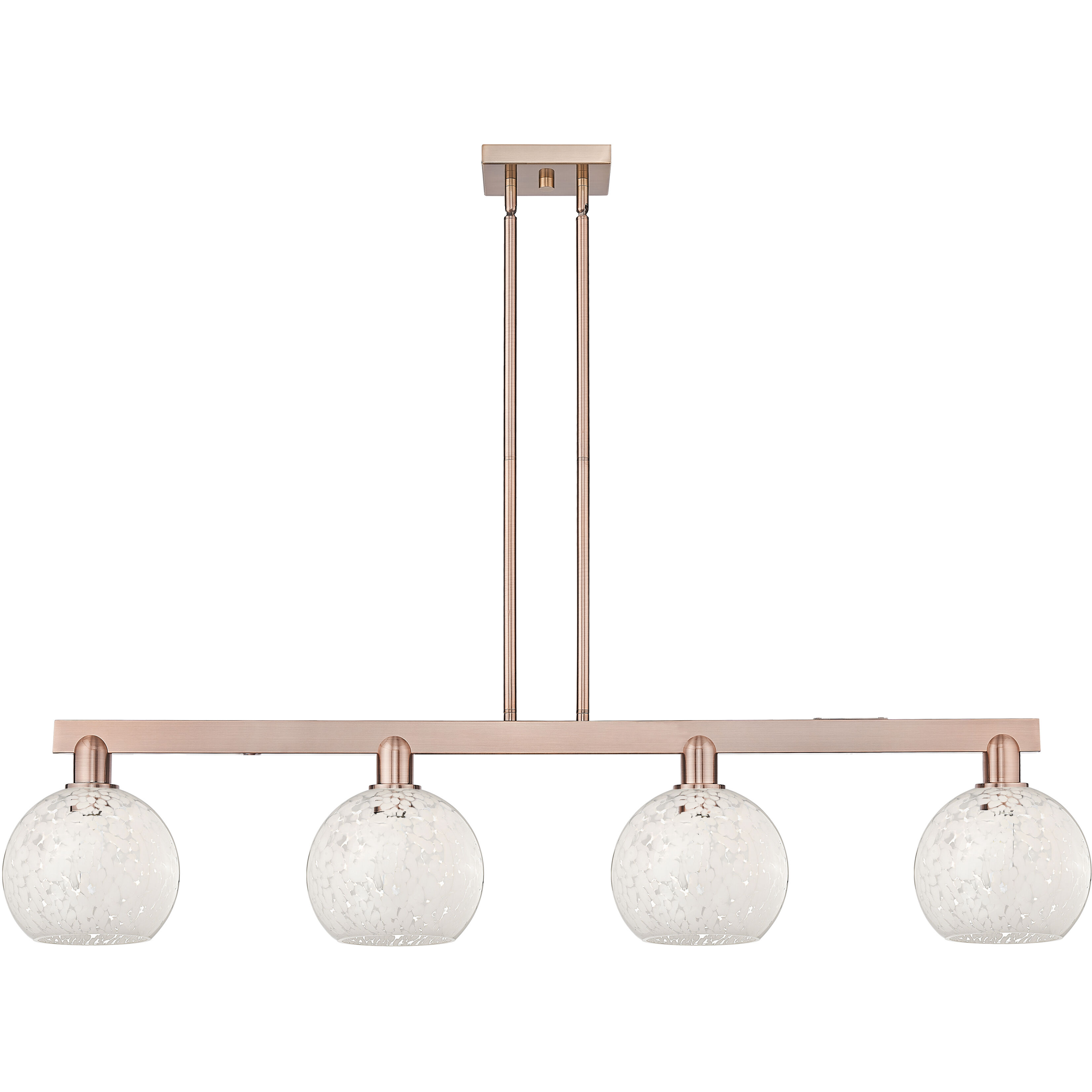 Arcadia White Mouchette Island Light Ceiling Light in Antique Copper