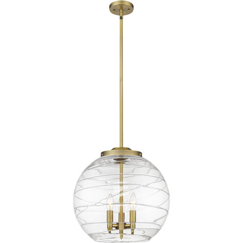 Ballston Athens Deco Swirl LED 15.75 inch Brushed Brass Pendant Ceiling Light