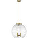 Ballston Athens Deco Swirl LED 15.75 inch Brushed Brass Pendant Ceiling Light