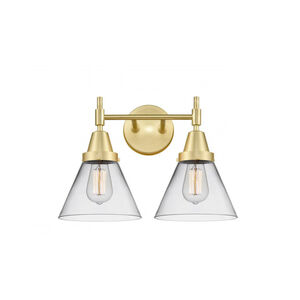 Caden LED 17 inch Satin Brass Bath Vanity Light Wall Light in Clear Glass
