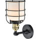 Franklin Restoration Small Bell Cage 1 Light 6 inch Black Antique Brass Sconce Wall Light in Matte White Glass, Franklin Restoration