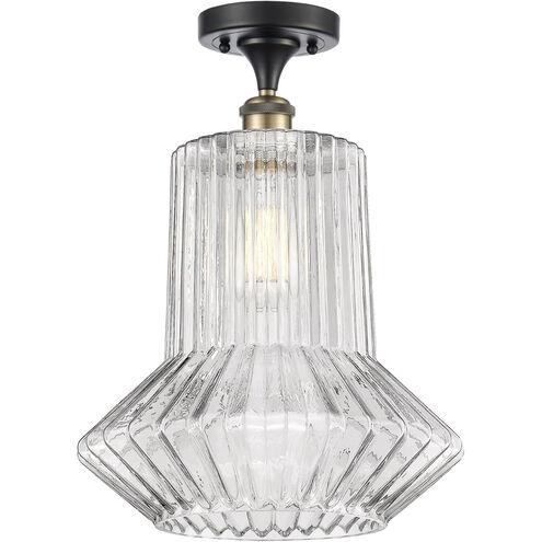 Ballston Springwater LED 12 inch Black Antique Brass Semi-Flush Mount Ceiling Light, Ballston