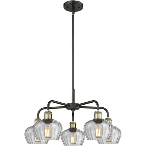 Fenton 5 Light 24.5 inch Black Antique Brass Chandelier Ceiling Light in Clear