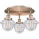 Oxford 3 Light 18.25 inch Antique Copper Flush Mount Ceiling Light in Seedy