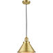 Franklin Restoration Briarcliff 1 Light 10 inch Satin Gold Mini Pendant Ceiling Light in Incandescent, Franklin Restoration