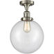 Franklin Restoration X-Large Beacon LED 10 inch Brushed Satin Nickel Semi-Flush Mount Ceiling Light in Clear Glass, Franklin Restoration