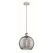 Ballston Athens Deco Swirl 1 Light 10 inch White Polished Chrome Stem Hung Mini Pendant Ceiling Light