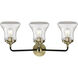 Nouveau Bellmont LED 24 inch Black Antique Brass Bath Vanity Light Wall Light in Clear Glass, Nouveau