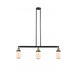 Franklin Restoration Dover 3 Light 37 inch Black Antique Brass Island Light Ceiling Light in Matte White Glass, Franklin Restoration