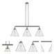 Franklin Restoration X-Large Cone LED 44 inch Brushed Satin Nickel Island Light Ceiling Light in Seedy Glass, Franklin Restoration