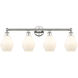 Cindyrella 4 Light 33 inch Polished Nickel Bath Vanity Light Wall Light in Cased Matte White