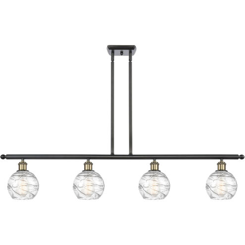 Ballston Small Deco Swirl LED 46 inch Black Antique Brass Island Light Ceiling Light, Ballston