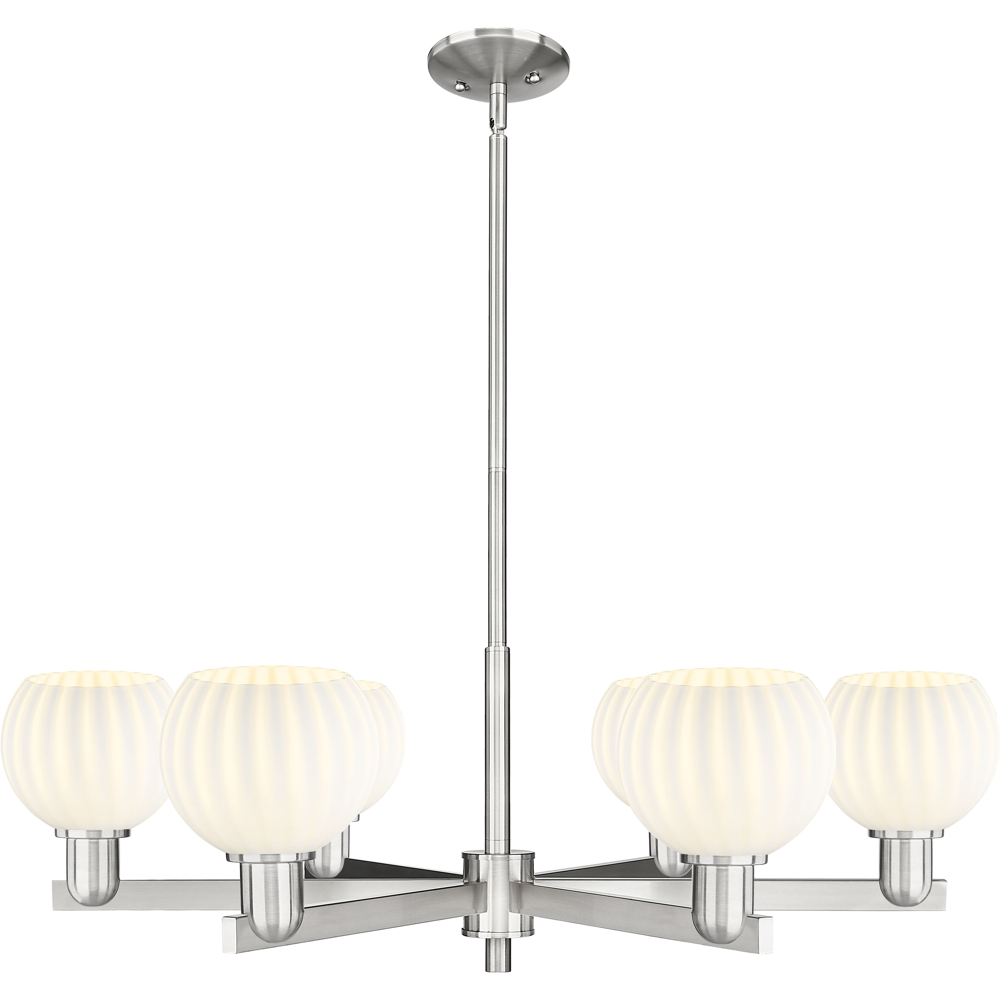 Arcadia White Venetian 6 Light 35.75 inch Chandelier