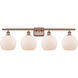 Ballston Athens 4 Light 36 inch Antique Copper Bath Vanity Light Wall Light