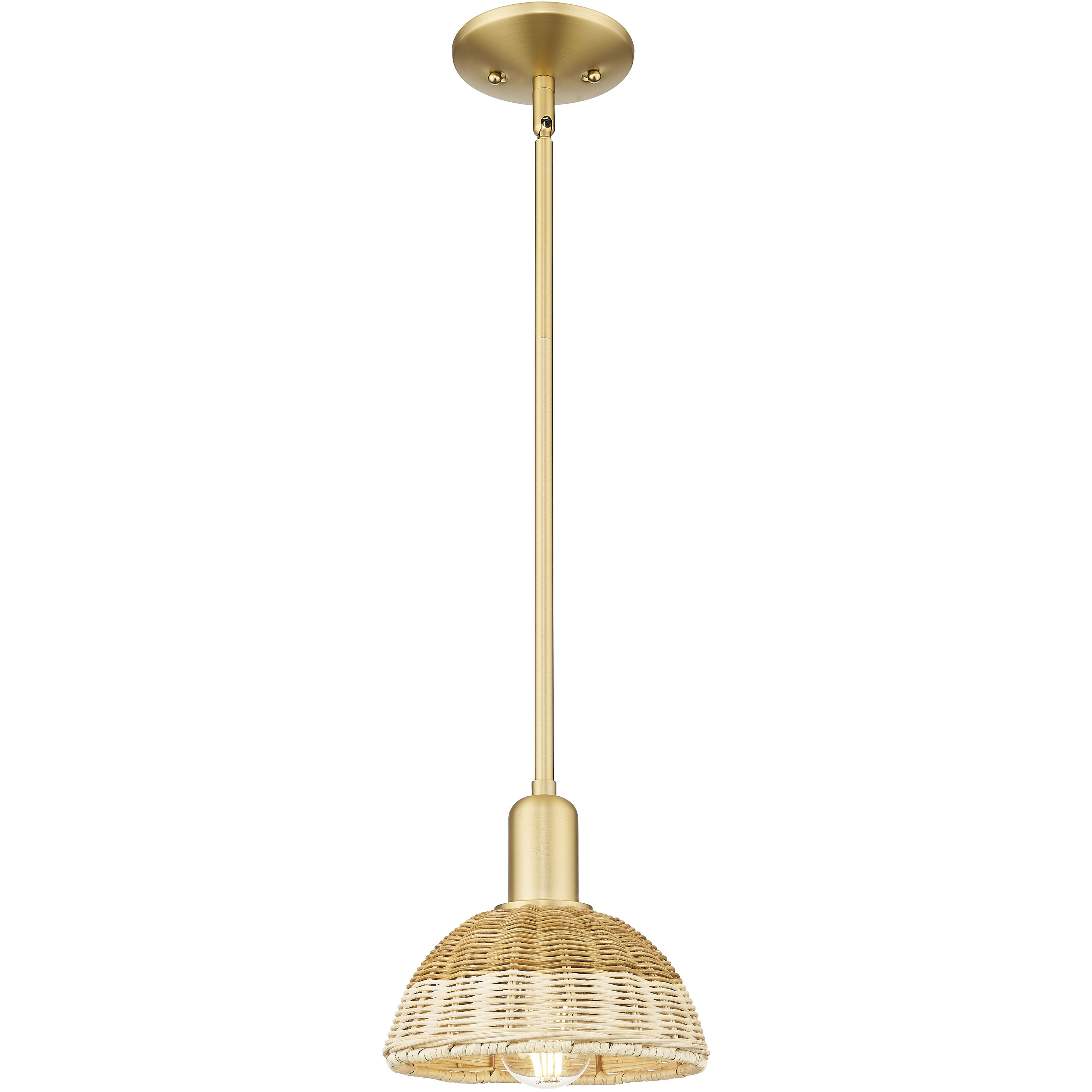 Natural Ballston Dome 1 Light 7.5 inch Satin Gold Mini Pendant Ceiling Light