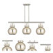 Newton Sphere 3 Light 42 inch Satin Nickel Island Light Ceiling Light