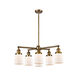 Franklin Restoration Small Oxford 6 Light 30 inch Brushed Brass Chandelier Ceiling Light in Incandescent, Clear Glass, Franklin Restoration