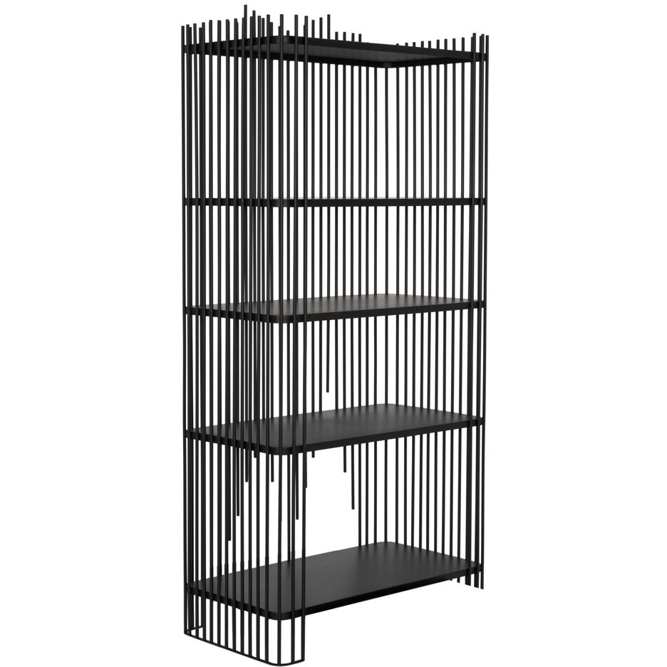 Mila Matte Black Bookcase