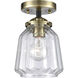 Nouveau Chatham 1 Light 6 inch Black Antique Brass Semi-Flush Mount Ceiling Light in Clear Glass, Nouveau
