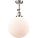 Franklin Restoration XX-Large Beacon LED 12 inch Brushed Satin Nickel Semi-Flush Mount Ceiling Light in Matte White Glass, Franklin Restoration