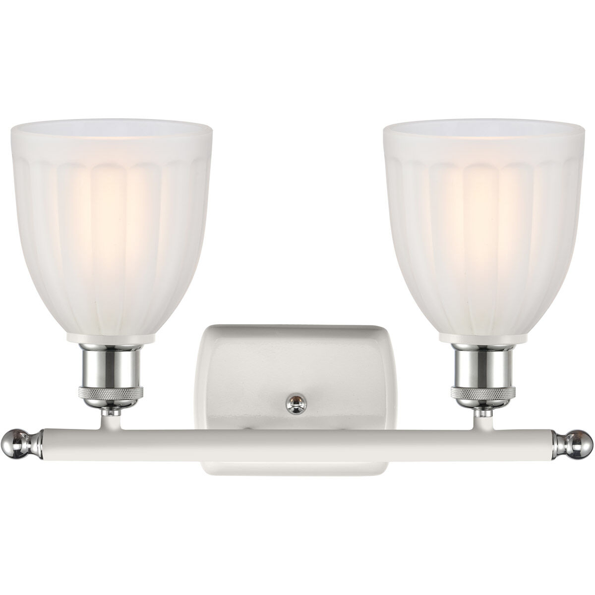 Ballston Brookfield LED 16 inch White and Polished Chrome Bath Vanity Light Wall Light in White Glass, Ballston