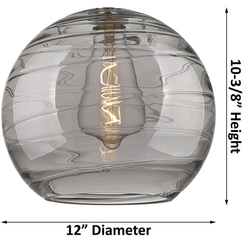 Ballston X-Large Deco Swirl 1 Light 12 inch Polished Chrome Semi-Flush Mount Ceiling Light, Ballston