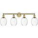 Edison Preston 4 Light 33.25 inch Brushed Brass Bath Vanity Light Wall Light in Clear