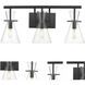 Auralume Colden LED 24 inch Matte Black and Clear Bath Vanity Light Wall Light