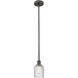 Bridal Veil 1 Light 5 inch Oil Rubbed Bronze Mini Pendant Ceiling Light in Clear