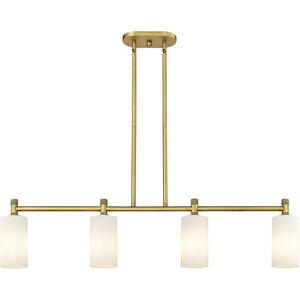 Crown Point Island Light Ceiling Light in Brushed Brass, Matte White Glass