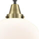 Franklin Restoration Beacon LED 12 inch Black Antique Brass Mini Pendant Ceiling Light in Matte White Glass