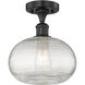 Edison Ithaca 1 Light 10 inch Matte Black Semi-Flush Mount Ceiling Light