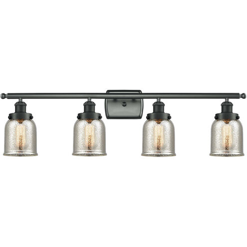 Small Bell 4 Light 36 inch Matte Black Bath Vanity Light Wall Light, Ballston
