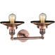 Franklin Restoration Railroad 2 Light 18 inch Antique Copper Bath Vanity Light Wall Light, Franklin Restoration