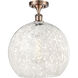Ballston White Mouchette 1 Light 13.75 inch Antique Copper Semi-Flush Mount Ceiling Light