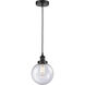 Edison Beacon 1 Light 8 inch Matte Black Mini Pendant Ceiling Light
