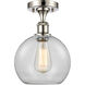 Ballston Athens LED 8 inch Polished Nickel Semi-Flush Mount Ceiling Light in Clear Glass, Ballston