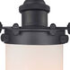 Austere Kingsbury LED 6 inch Matte Black Pendant Ceiling Light in Matte White Glass, Black Textured