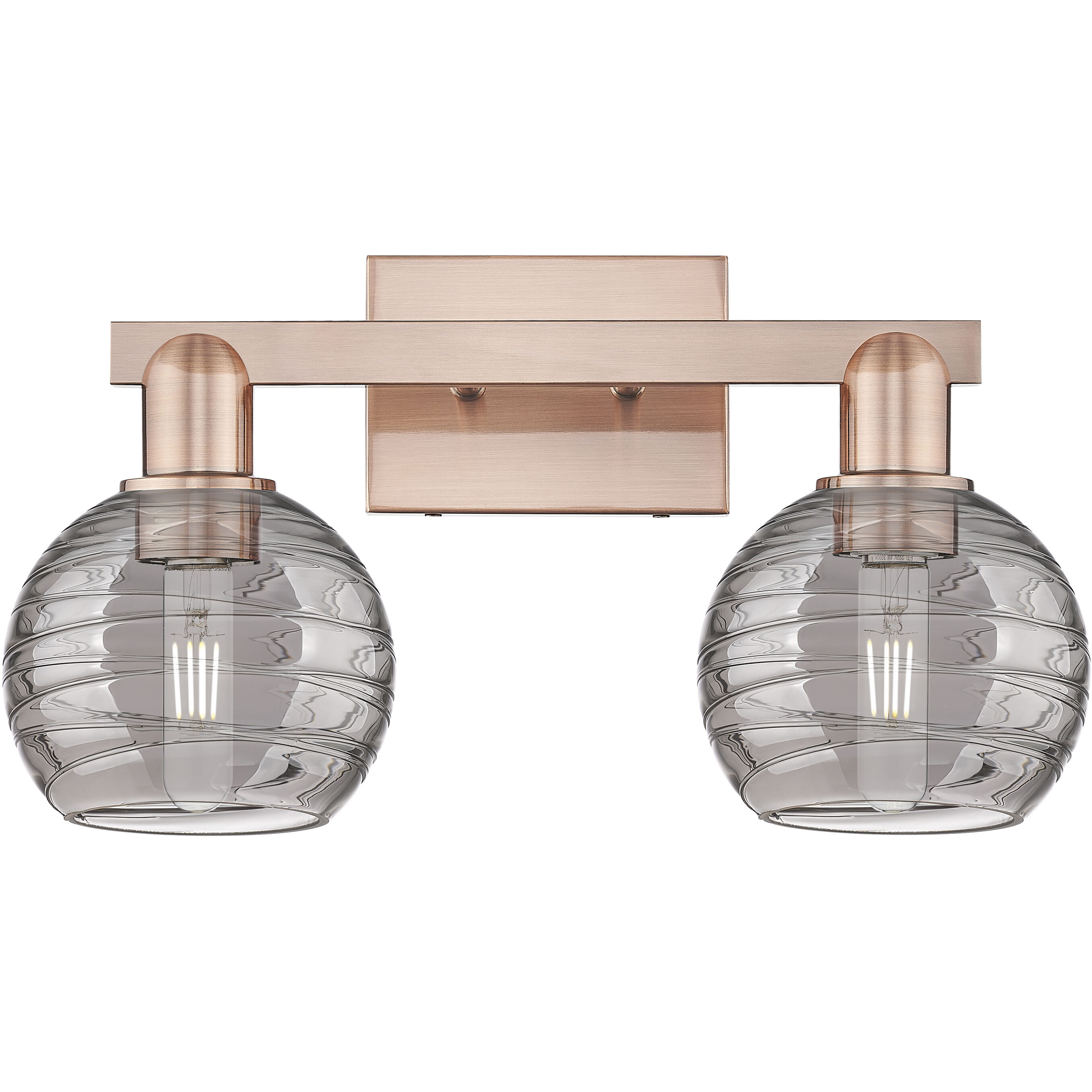 Athens Deco Swirl 2 Light 16 inch Antique Copper Bath Vanity Light Wall Light