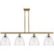 Ballston Ballston Dome 4 Light 48 inch Brushed Brass Island Light Ceiling Light in Seedy Glass