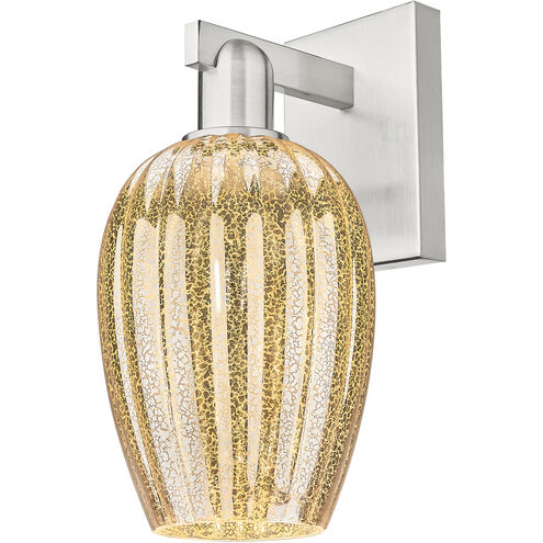 Preston Sconce Wall Light in Brushed Satin Nickel, Mercury Glass