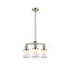 Franklin Restoration Small Canton 3 Light 18 inch Polished Nickel Chandelier Ceiling Light in Matte White Glass, Franklin Restoration
