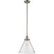 Franklin Restoration X-Large Cone 1 Light 12 inch Brushed Satin Nickel Pendant Ceiling Light in Seedy Glass, Franklin Restoration