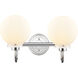 Olivia 2 Light 17 inch Polished Chrome Bath Vanity Light Wall Light