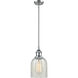 Ballston Caledonia LED 5 inch Polished Chrome Pendant Ceiling Light in Mouchette Glass, Ballston